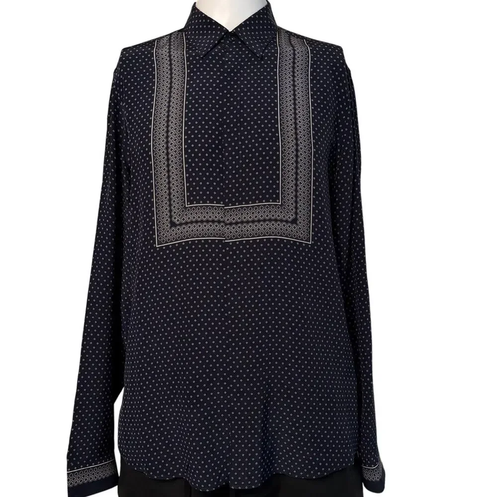 Gucci Resort 2014 Geometric Tile Silk Twill Bib Shirt size Slim fit 41 / 16
